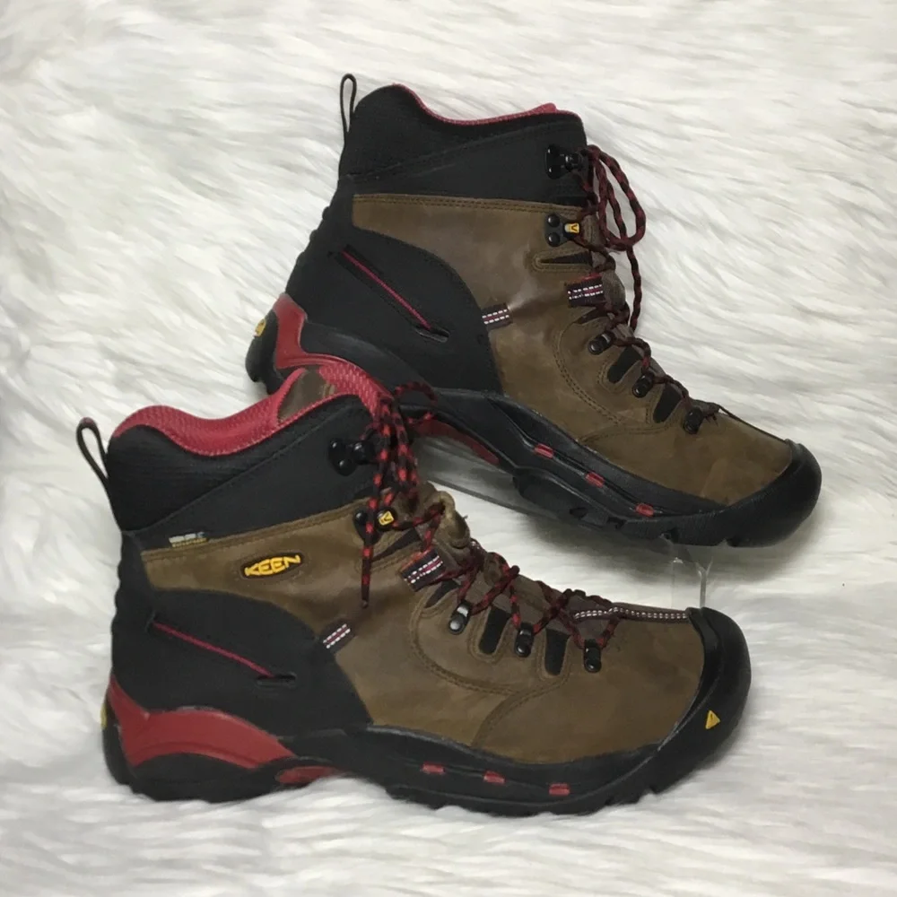 Keen Men’s Pittsburgh 6” Waterproof Steel Toe Boot, Bison, 13D